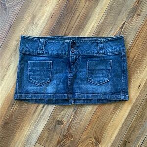 Denim Mini Skirt with Pockets
